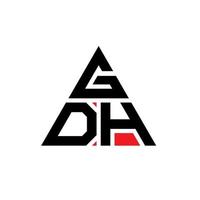 gdh driehoek brief logo ontwerp met driehoekige vorm. gdh driehoek logo ontwerp monogram. gdh driehoek vector logo sjabloon met rode kleur. gdh driehoekig logo eenvoudig, elegant en luxueus logo.
