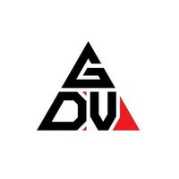 gdv driehoek brief logo ontwerp met driehoekige vorm. gdv driehoek logo ontwerp monogram. gdv driehoek vector logo sjabloon met rode kleur. gdv driehoekig logo eenvoudig, elegant en luxueus logo.