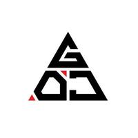 goj driehoek brief logo ontwerp met driehoekige vorm. goj driehoek logo ontwerp monogram. goj driehoek vector logo sjabloon met rode kleur. goj driehoekig logo eenvoudig, elegant en luxueus logo.