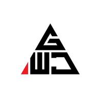 gwj driehoek brief logo ontwerp met driehoekige vorm. gwj driehoek logo ontwerp monogram. gwj driehoek vector logo sjabloon met rode kleur. gwj driehoekig logo eenvoudig, elegant en luxueus logo.