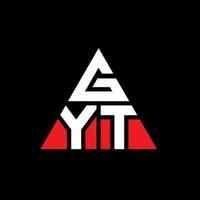 gyt driehoek brief logo ontwerp met driehoekige vorm. gyt driehoek logo ontwerp monogram. gyt driehoek vector logo sjabloon met rode kleur. gyt driehoekig logo eenvoudig, elegant en luxueus logo.
