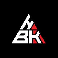 hbk driehoek brief logo ontwerp met driehoekige vorm. hbk driehoek logo ontwerp monogram. hbk driehoek vector logo sjabloon met rode kleur. hbk driehoekig logo eenvoudig, elegant en luxueus logo.