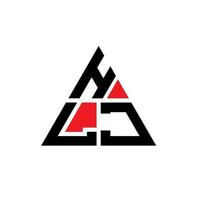 hlj driehoek brief logo ontwerp met driehoekige vorm. hlj driehoek logo ontwerp monogram. hlj driehoek vector logo sjabloon met rode kleur. hlj driehoekig logo eenvoudig, elegant en luxueus logo.