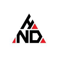 hnd driehoek brief logo ontwerp met driehoekige vorm. hnd driehoek logo ontwerp monogram. hnd driehoek vector logo sjabloon met rode kleur. hnd driehoekig logo eenvoudig, elegant en luxueus logo.