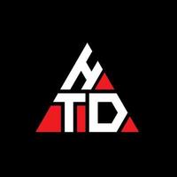 htd driehoek brief logo ontwerp met driehoekige vorm. htd driehoek logo ontwerp monogram. htd driehoek vector logo sjabloon met rode kleur. htd driehoekig logo eenvoudig, elegant en luxueus logo.