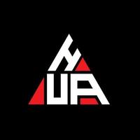 hua driehoek brief logo ontwerp met driehoekige vorm. hua driehoek logo ontwerp monogram. hua driehoek vector logo sjabloon met rode kleur. hua driehoekig logo eenvoudig, elegant en luxueus logo.