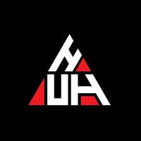 huh driehoek brief logo ontwerp met driehoekige vorm. he driehoek logo ontwerp monogram. huh driehoek vector logo sjabloon met rode kleur. huh driehoekig logo eenvoudig, elegant en luxueus logo.