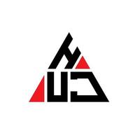 huj driehoek brief logo ontwerp met driehoekige vorm. huj driehoek logo ontwerp monogram. huj driehoek vector logo sjabloon met rode kleur. huj driehoekig logo eenvoudig, elegant en luxueus logo.