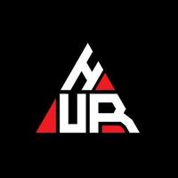 hur driehoek brief logo ontwerp met driehoekige vorm. hur driehoek logo ontwerp monogram. hur driehoek vector logo sjabloon met rode kleur. hur driehoekig logo eenvoudig, elegant en luxueus logo.