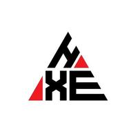 hxe driehoek letter logo ontwerp met driehoekige vorm. hxe driehoek logo ontwerp monogram. hxe driehoek vector logo sjabloon met rode kleur. hxe driehoekig logo eenvoudig, elegant en luxueus logo.