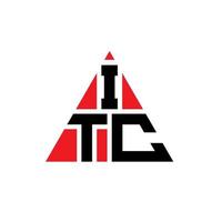 itc driehoek brief logo ontwerp met driehoekige vorm. itc driehoek logo ontwerp monogram. itc driehoek vector logo sjabloon met rode kleur. itc driehoekig logo eenvoudig, elegant en luxueus logo.