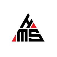 hms driehoek brief logo ontwerp met driehoekige vorm. hms driehoek logo ontwerp monogram. hms driehoek vector logo sjabloon met rode kleur. hms driehoekig logo eenvoudig, elegant en luxueus logo.