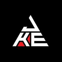 jke driehoek brief logo ontwerp met driehoekige vorm. jke driehoek logo ontwerp monogram. jke driehoek vector logo sjabloon met rode kleur. jke driehoekig logo eenvoudig, elegant en luxueus logo.