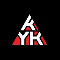 kyk driehoek brief logo ontwerp met driehoekige vorm. kyk driehoek logo ontwerp monogram. kyk driehoek vector logo sjabloon met rode kleur. kyk driehoekig logo eenvoudig, elegant en luxueus logo.