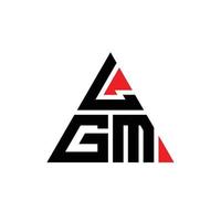 lgm driehoek brief logo ontwerp met driehoekige vorm. lgm driehoek logo ontwerp monogram. lgm driehoek vector logo sjabloon met rode kleur. lgm driehoekig logo eenvoudig, elegant en luxueus logo.