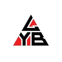 lyb driehoek brief logo ontwerp met driehoekige vorm. lyb driehoek logo ontwerp monogram. lyb driehoek vector logo sjabloon met rode kleur. lyb driehoekig logo eenvoudig, elegant en luxueus logo.