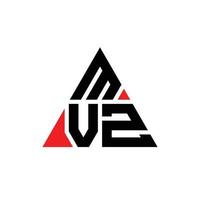 mvz driehoek brief logo ontwerp met driehoekige vorm. mvz driehoek logo ontwerp monogram. mvz driehoek vector logo sjabloon met rode kleur. mvz driehoekig logo eenvoudig, elegant en luxueus logo.