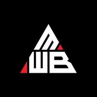 mwb driehoek brief logo ontwerp met driehoekige vorm. mwb driehoek logo ontwerp monogram. mwb driehoek vector logo sjabloon met rode kleur. mwb driehoekig logo eenvoudig, elegant en luxueus logo.