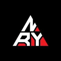 nry driehoek brief logo ontwerp met driehoekige vorm. nry driehoek logo ontwerp monogram. nry driehoek vector logo sjabloon met rode kleur. nry driehoekig logo eenvoudig, elegant en luxueus logo.