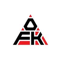 ofk driehoek brief logo ontwerp met driehoekige vorm. ofk driehoek logo ontwerp monogram. ofk driehoek vector logo sjabloon met rode kleur. ofk driehoekig logo eenvoudig, elegant en luxueus logo.