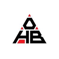 ohb driehoek brief logo ontwerp met driehoekige vorm. ohb driehoek logo ontwerp monogram. ohb driehoek vector logo sjabloon met rode kleur. ohb driehoekig logo eenvoudig, elegant en luxueus logo.