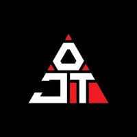 ojt driehoek brief logo ontwerp met driehoekige vorm. ojt driehoek logo ontwerp monogram. ojt driehoek vector logo sjabloon met rode kleur. ojt driehoekig logo eenvoudig, elegant en luxueus logo.