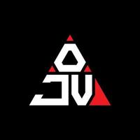 ojv driehoek brief logo ontwerp met driehoekige vorm. ojv driehoek logo ontwerp monogram. ojv driehoek vector logo sjabloon met rode kleur. ojv driehoekig logo eenvoudig, elegant en luxueus logo.