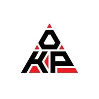 okp driehoek brief logo ontwerp met driehoekige vorm. okp driehoek logo ontwerp monogram. okp driehoek vector logo sjabloon met rode kleur. okp driehoekig logo eenvoudig, elegant en luxueus logo.