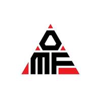 omf driehoek brief logo ontwerp met driehoekige vorm. omf driehoek logo ontwerp monogram. omf driehoek vector logo sjabloon met rode kleur. omf driehoekig logo eenvoudig, elegant en luxueus logo.