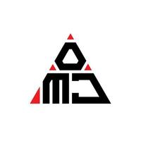 omj driehoek brief logo ontwerp met driehoekige vorm. omj driehoek logo ontwerp monogram. omj driehoek vector logo sjabloon met rode kleur. omj driehoekig logo eenvoudig, elegant en luxueus logo.