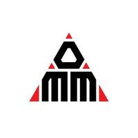 omm driehoek brief logo ontwerp met driehoekige vorm. omm driehoek logo ontwerp monogram. omm driehoek vector logo sjabloon met rode kleur. omm driehoekig logo eenvoudig, elegant en luxueus logo.