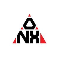 onx driehoek brief logo ontwerp met driehoekige vorm. onx driehoek logo ontwerp monogram. onx driehoek vector logo sjabloon met rode kleur. onx driehoekig logo eenvoudig, elegant en luxueus logo.
