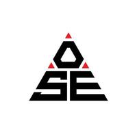 ose driehoek brief logo ontwerp met driehoekige vorm. ose driehoek logo ontwerp monogram. ose driehoek vector logo sjabloon met rode kleur. ose driehoekig logo eenvoudig, elegant en luxueus logo.