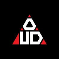 oud driehoek brief logo ontwerp met driehoekige vorm. oud driehoek logo ontwerp monogram. oud driehoek vector logo sjabloon met rode kleur. oud driehoekig logo eenvoudig, elegant en luxueus logo.