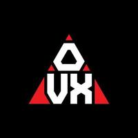 ovx driehoek brief logo ontwerp met driehoekige vorm. ovx driehoek logo ontwerp monogram. ovx driehoek vector logo sjabloon met rode kleur. ovx driehoekig logo eenvoudig, elegant en luxueus logo.