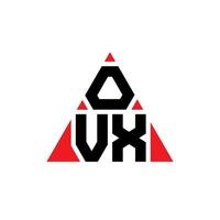 ovx driehoek brief logo ontwerp met driehoekige vorm. ovx driehoek logo ontwerp monogram. ovx driehoek vector logo sjabloon met rode kleur. ovx driehoekig logo eenvoudig, elegant en luxueus logo.