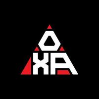 oxa driehoek brief logo ontwerp met driehoekige vorm. Oxa driehoek logo ontwerp monogram. Oxa driehoek vector logo sjabloon met rode kleur. oxa driehoekig logo eenvoudig, elegant en luxueus logo.