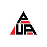 pua driehoek brief logo ontwerp met driehoekige vorm. pua driehoek logo ontwerp monogram. pua driehoek vector logo sjabloon met rode kleur. pua driehoekig logo eenvoudig, elegant en luxueus logo.