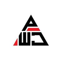 pwj driehoek brief logo ontwerp met driehoekige vorm. pwj driehoek logo ontwerp monogram. pwj driehoek vector logo sjabloon met rode kleur. pwj driehoekig logo eenvoudig, elegant en luxueus logo.