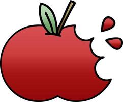 gradiënt gearceerde cartoon rode appel vector