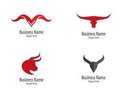 stier silhouet logo set vector