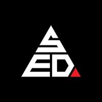 sd driehoek brief logo ontwerp met driehoekige vorm. sed driehoek logo ontwerp monogram. sed driehoek vector logo sjabloon met rode kleur. sed driehoekig logo eenvoudig, elegant en luxueus logo.