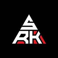 srk driehoek brief logo ontwerp met driehoekige vorm. srk driehoek logo ontwerp monogram. srk driehoek vector logo sjabloon met rode kleur. srk driehoekig logo eenvoudig, elegant en luxueus logo.