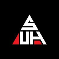 suh driehoek brief logo ontwerp met driehoekige vorm. suh driehoek logo ontwerp monogram. suh driehoek vector logo sjabloon met rode kleur. suh driehoekig logo eenvoudig, elegant en luxueus logo.