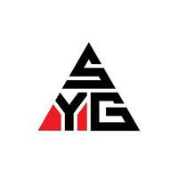 syg driehoek brief logo ontwerp met driehoekige vorm. syg driehoek logo ontwerp monogram. syg driehoek vector logo sjabloon met rode kleur. syg driehoekig logo eenvoudig, elegant en luxueus logo.