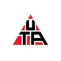 uta driehoek brief logo ontwerp met driehoekige vorm. uta driehoek logo ontwerp monogram. uta driehoek vector logo sjabloon met rode kleur. uta driehoekig logo eenvoudig, elegant en luxueus logo.