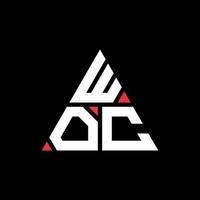 woc driehoek brief logo ontwerp met driehoekige vorm. woc driehoek logo ontwerp monogram. woc driehoek vector logo sjabloon met rode kleur. woc driehoekig logo eenvoudig, elegant en luxueus logo.
