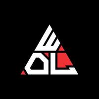 wol driehoek brief logo ontwerp met driehoekige vorm. wol driehoek logo ontwerp monogram. wol driehoek vector logo sjabloon met rode kleur. wol driehoekig logo eenvoudig, elegant en luxueus logo.