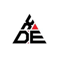 xde driehoek letter logo ontwerp met driehoekige vorm. xde driehoek logo ontwerp monogram. xde driehoek vector logo sjabloon met rode kleur. xde driehoekig logo eenvoudig, elegant en luxueus logo.