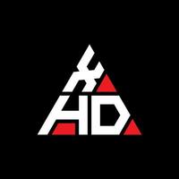 xhd driehoek brief logo ontwerp met driehoekige vorm. xhd driehoek logo ontwerp monogram. xhd driehoek vector logo sjabloon met rode kleur. xhd driehoekig logo eenvoudig, elegant en luxueus logo.